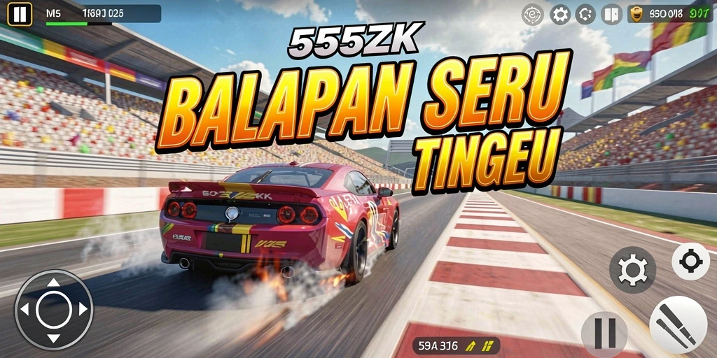 Screenshot gameplay 555ZK menampilkan balapan penuh aksi.