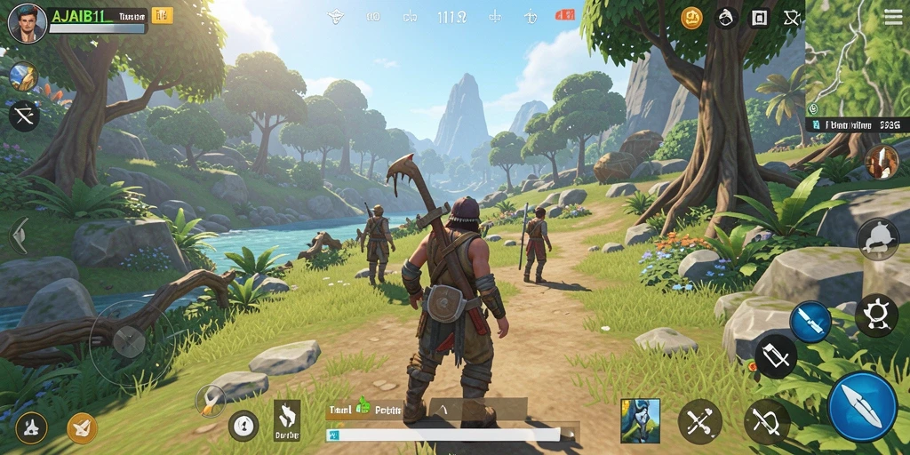 Tampilan gameplay AJAIB11 yang menakjubkan di dunia terbuka.
