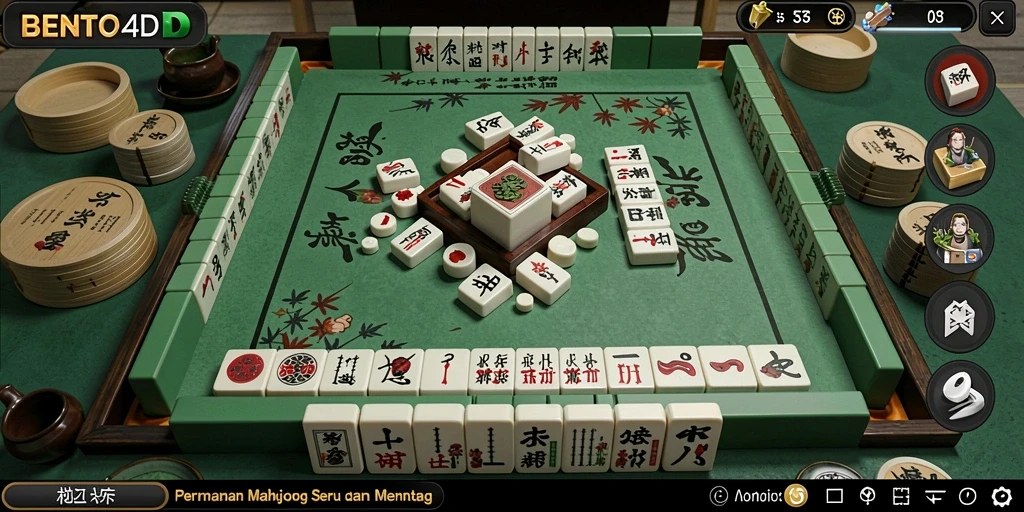 Gameplay BENTO4D yang menarik dan seru dalam permainan Mahjong.