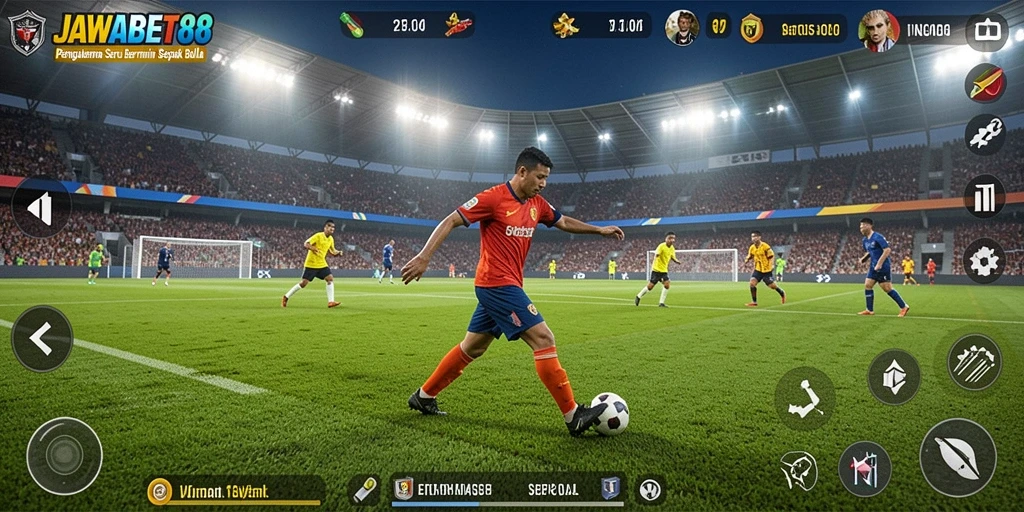 Tampilan gameplay JAWABET88 yang memukau di lapangan sepak bola.