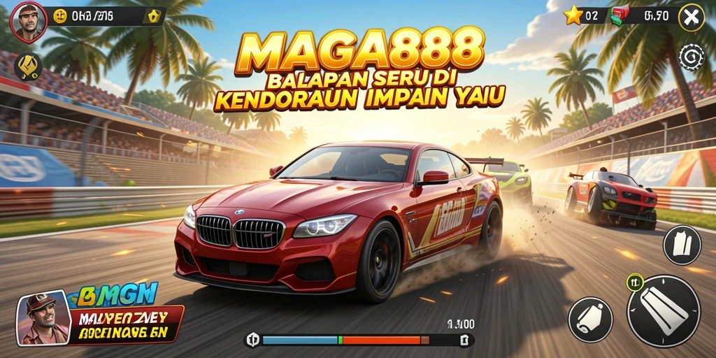 Gameplay racing MAGA888 yang mendebarkan dan penuh aksi.
