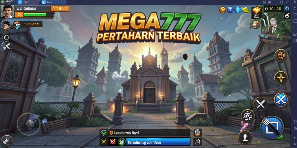 Tangkapan layar utama MEGA777 menunjukkan aksi pertahanan menara yang menegangkan.