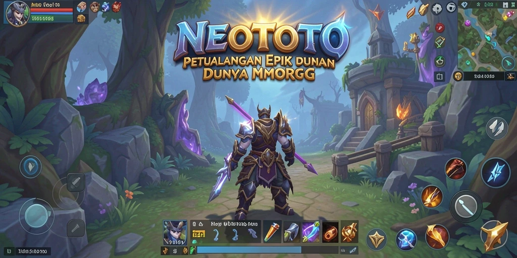 Tangkapan layar dari gameplay seru NEOTOTO yang menunjukkan aksi petualangan MMORPG.