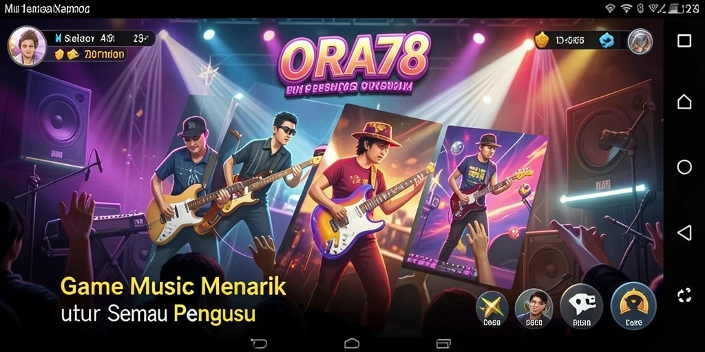 Tampilan gameplay ORA78 yang menarik saat memukul not musik.