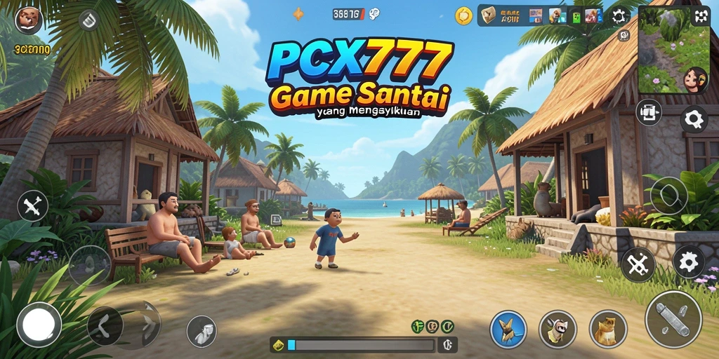 Tampilan gameplay PCX777 yang mengasyikkan dan cerah.