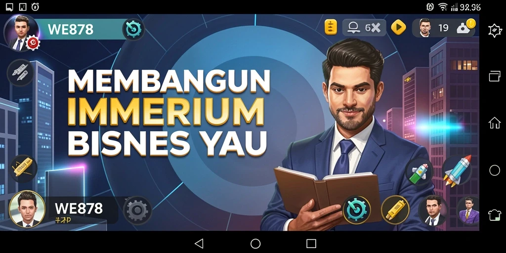 Tampilan screenshot WE878 menampilkan gameplay bisnis yang seru dan menarik.