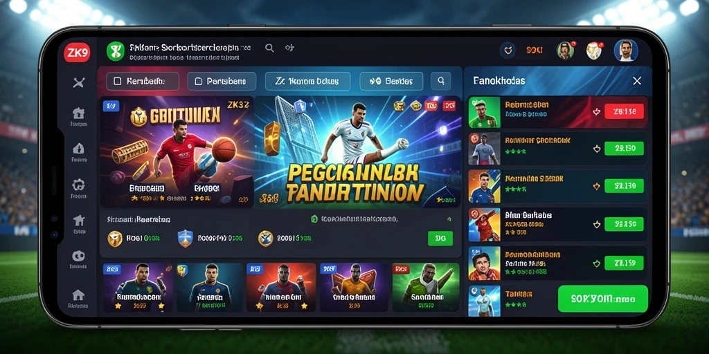 Tampilan antarmuka ZK9 yang menarik untuk taruhan olahraga.
